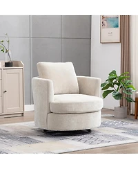 Streamdale Furniture 31.9'' Chenille Swivel Barrel Accent Chair for Living Room