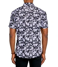 Society of Threads Men's Regular Fit 4-Way Stretch Performance Soft Floral Short Sleeve Button Down