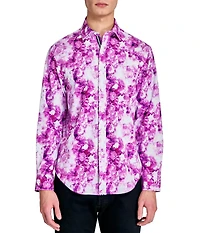 Society of Threads Men's Regular Fit 4-Way Stretch Performance Somber Rose Long Sleeve Button Down
