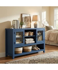 homfan 53" Kitchen Sideboard Buffet Cabinet with Glass Doors, Coffee Bar Table, Storage for Living Room and Dining