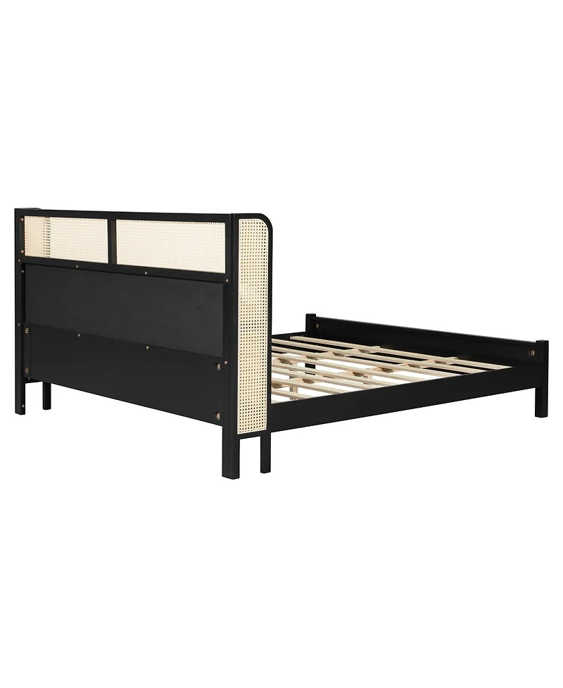 Streamdale Furniture King Size Modern Bed Frame Solid Wood 800lbs Capacity
