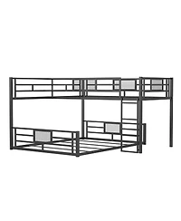 Streamdale Furniture L-shaped Metal Twin over Full Size Bunk Bed
