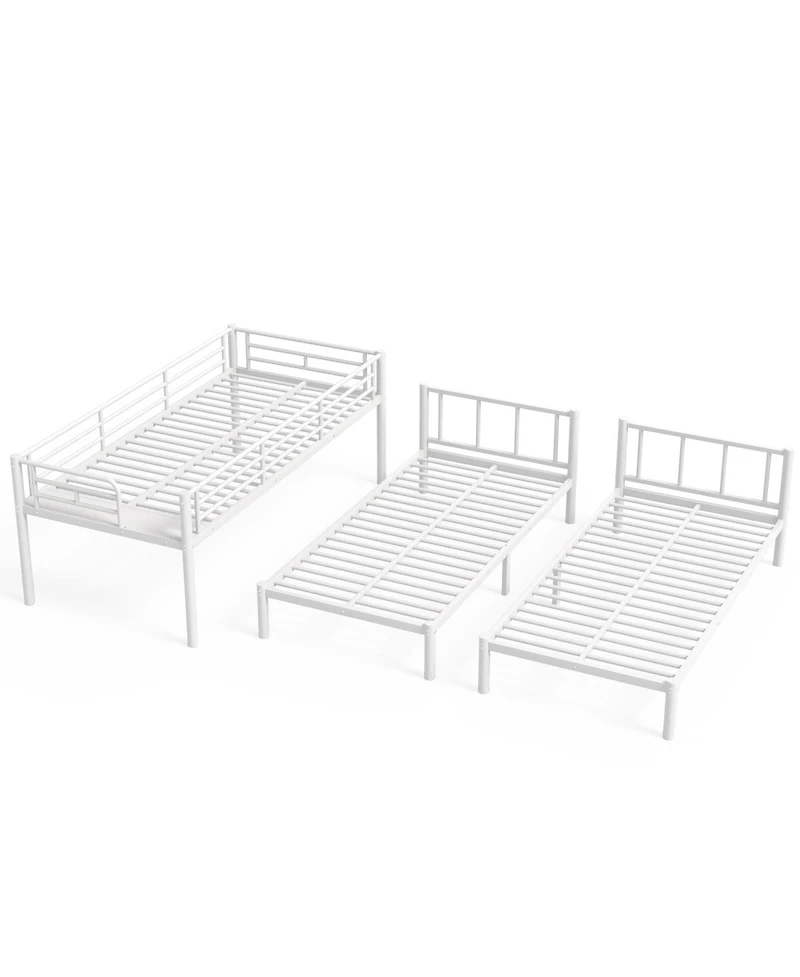 Streamdale Furniture Triple Twin Metal Bunk Bed for 3