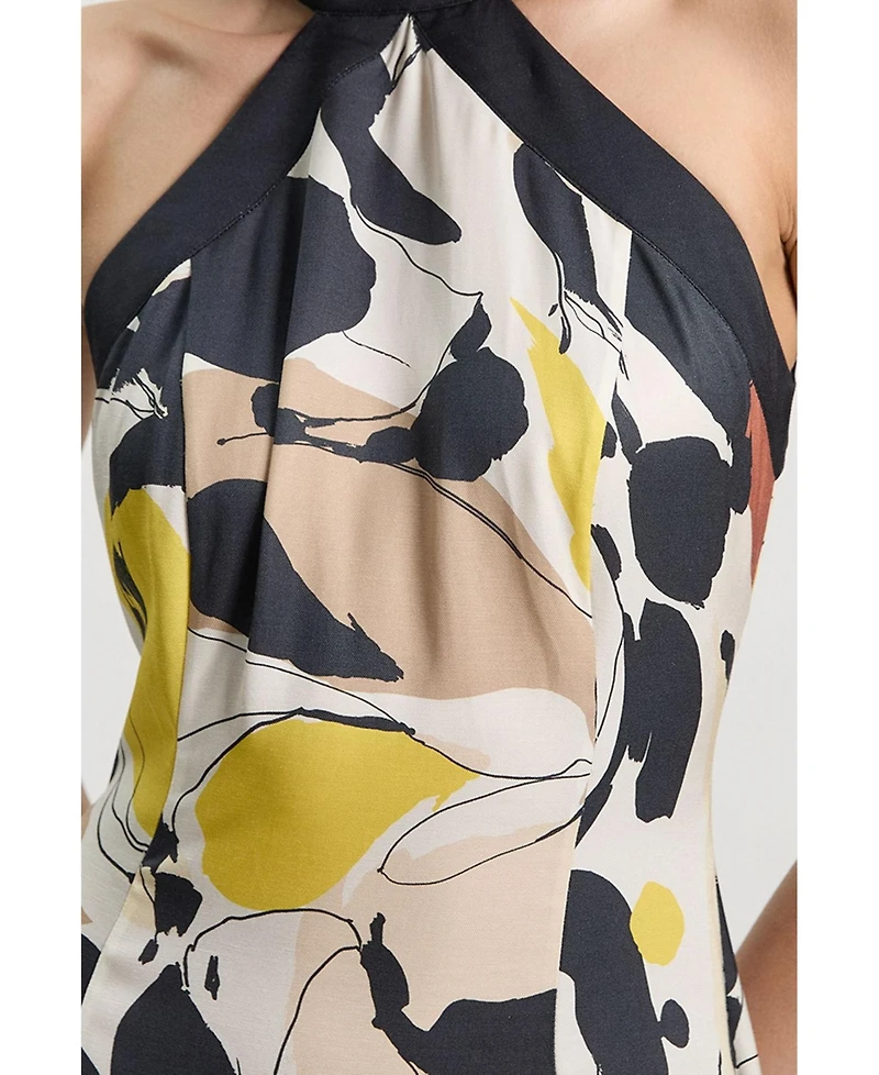 Karen Millen Women's Abstract Print Halter Maxi Dress