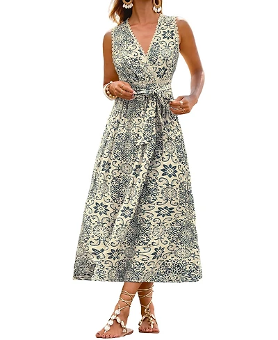 Cupshe Women's V Neck Pull On Unlined Dress