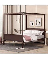 Streamdale Furniture Canopy Platform Bed with Headboard and Footboard
