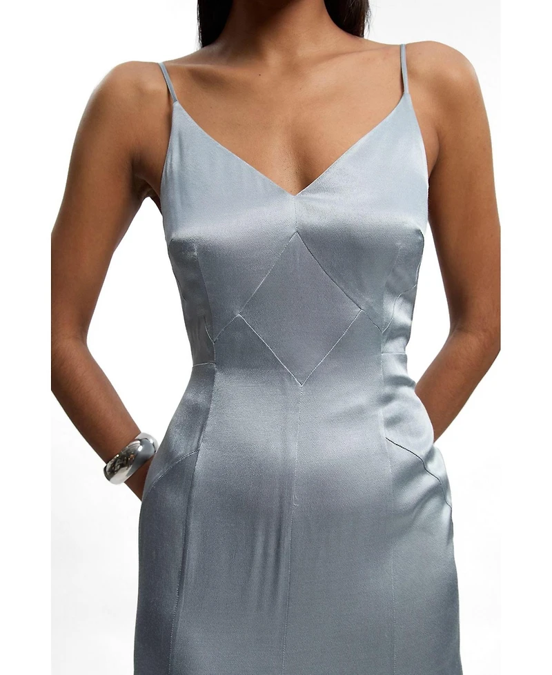 Karen Millen Women's Satin Strappy Midi Dress