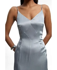 Karen Millen Women's Satin Strappy Midi Dress
