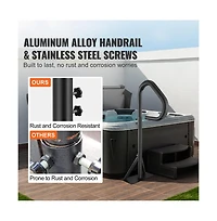 Sugift Hot Tub Handrail 360 Degree Rotatable Spa Side Rail Adjustable