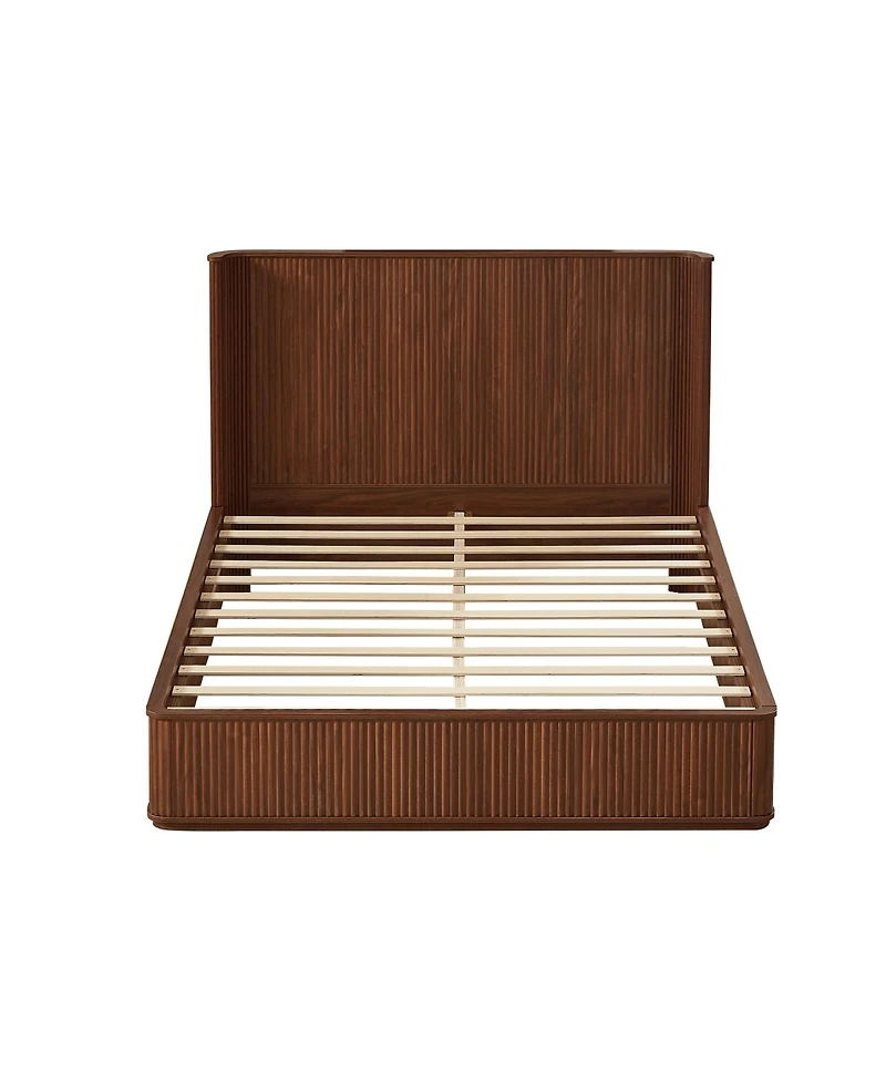 Streamdale Furniture Corrugated Wave Wood Platform Bed Frame
