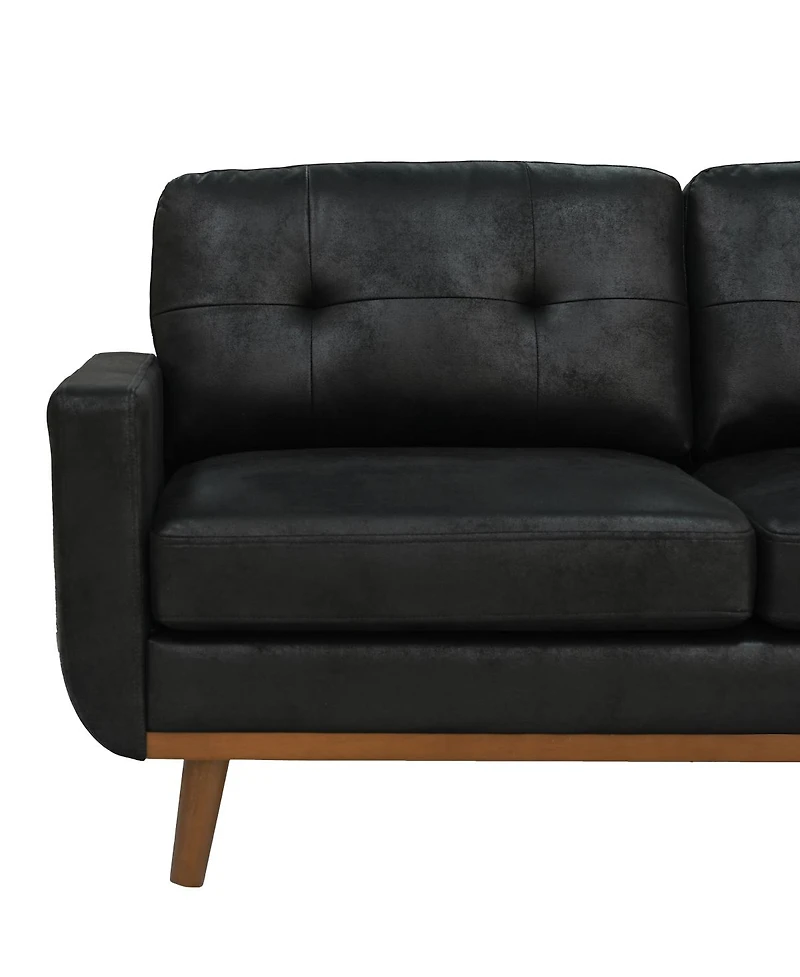 Streamdale Furniture 65-inch Modern Minimalist Two-Seater Sofa with Foil Fabric and Wood Legs