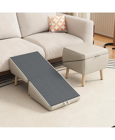 Streamdale Furniture Foldable 2-in-1 Wooden Pet Stairs for Small Dogs and Cats