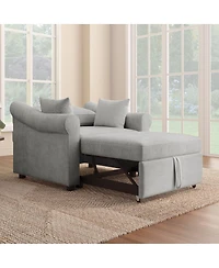 Streamdale Furniture Chenille 3-in-1 Convertible Sleeper Chair with Adjustable Backrest