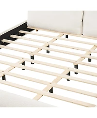 Streamdale Furniture King Size Upholstered Bed Frame with Removable Pillow Headboard
