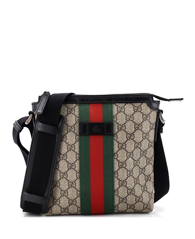 Pre-Owned Gucci Small Web Messenger Bag Gg Coated Canvas