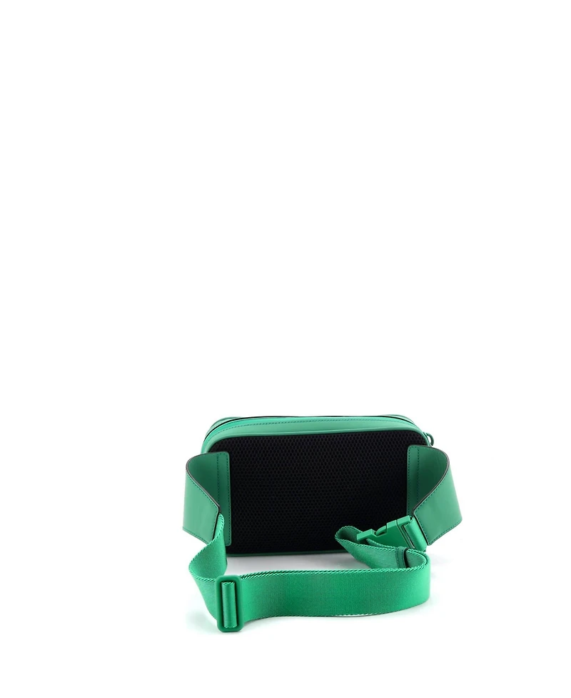 Pre-Owned Gucci Front Zip Belt Bag Gg Rubber Effect Leather