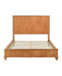 Streamdale Furniture Solid Wood Queen Platform Bed Frame with Tall Headboard No Box Spring Needed