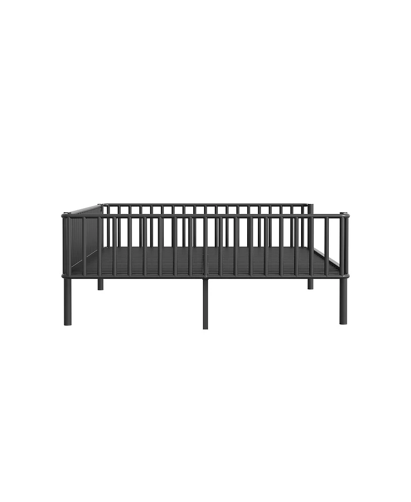 Streamdale Furniture Queen Size Metal Daybed with Sturdy Steel Slat Support