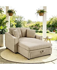 Streamdale Furniture Modern 53.5'' Chaise Sofa Bed with Hidden Storage and Pillows