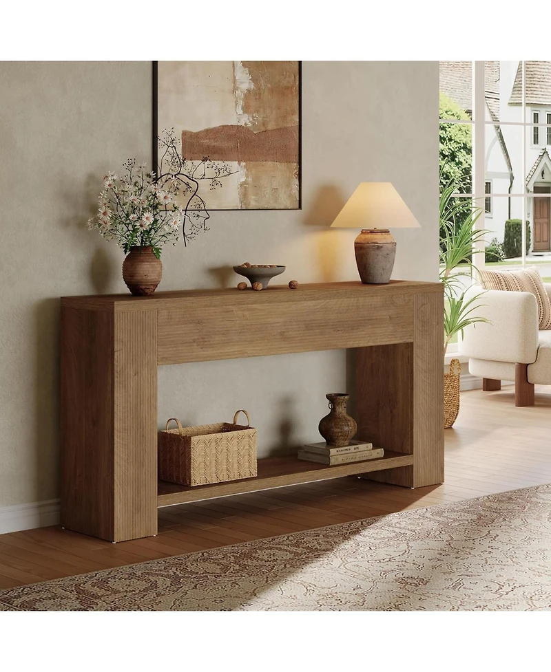 Tribesigns 70.9-Inch Console Tables for Entryway, Narrow Wooden Long Sofa Table Behind The Couch