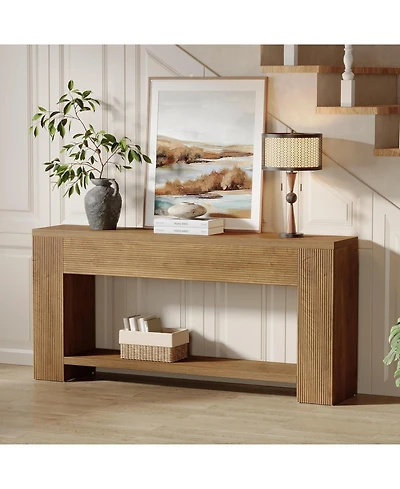 Tribesigns 70.9-Inch Console Tables for Entryway, Narrow Wooden Long Sofa Table Behind The Couch