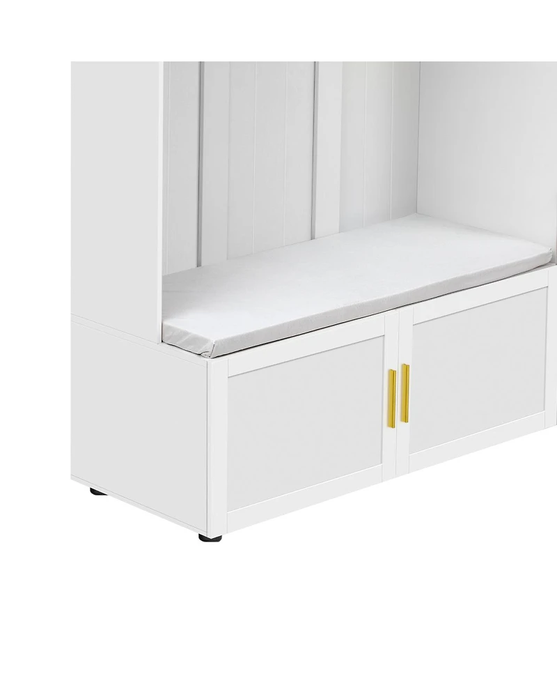 Streamdale Furniture 4-in-1 American Style Hall Tree with Padded Bench and Storage