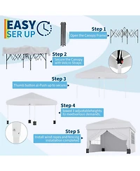 gaomon 10'x10' Easy Pop Up Canopy Tent with 4 Detachable Window Sidewalls - Waterproof Outdoor Portable Canopy with Carry Bag and Guy Lines