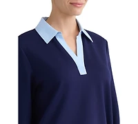 Jones New York Women's V-Neck Twofer Top