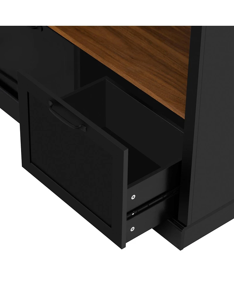 Streamdale Furniture 3-in-1 Hall Tree with Overhead Storage Bench and Entryway Organizer