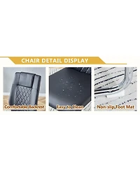 Streamdale Furniture 71 inch Tempered Glass Dining Table and 8 Pu Leather Chairs Set