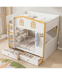 Streamdale Furniture Bunk Bed with Storage Shelves and Drawers