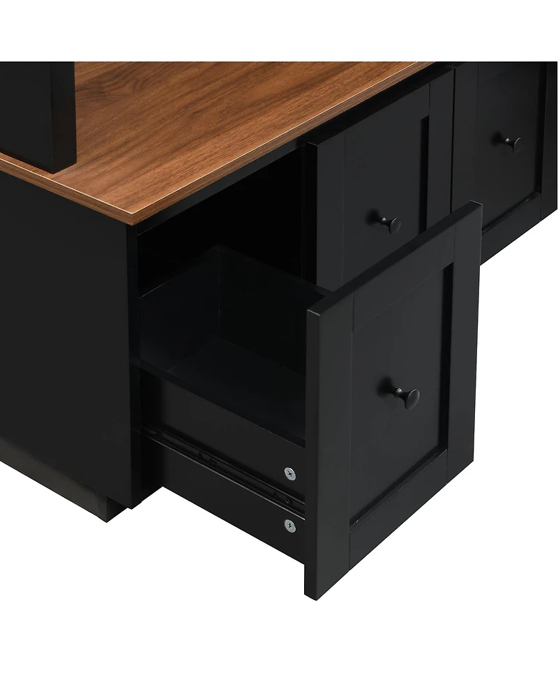 Streamdale Furniture 5-in-1 Farmhouse Hall Tree with Storage Bench Coat Rack and Shoe Cabinet