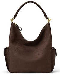 Lauren Ralph Lauren Blaike Croc-Embossed Medium Shoulder Handbag