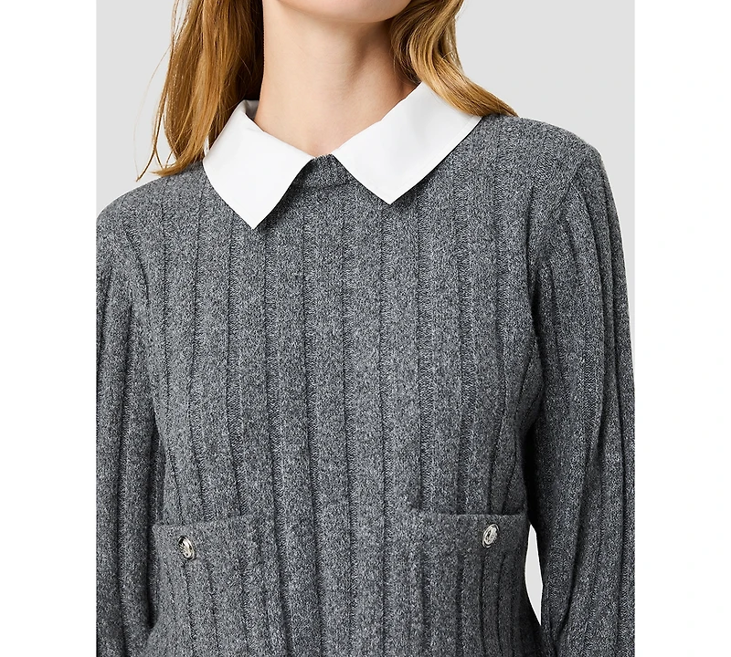 French Connection Women's Collared Keyhole Long-Sleeve Top