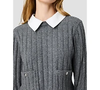 French Connection Women's Collared Keyhole Long-Sleeve Top