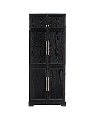 Streamdale Furniture 78.2'' Farmhouse Kitchen Pantry Cabinet with Adjustable Shelves and Wine Rack