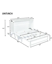 Streamdale Furniture Queen Size Murphy Bed with Usb Port and Removable Shelves