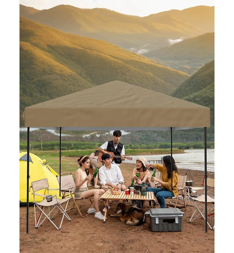gaomon 10x10 Feet Canopy, Portable Pop-up Tent with 1 Sidewalls, Steel Frame, Water-Resistant and Uv-Resistant Oxford Fabric, for Outdoor Events