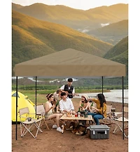 gaomon 10x10 Feet Canopy, Portable Pop-up Tent with 1 Sidewalls, Steel Frame, Water-Resistant and Uv-Resistant Oxford Fabric, for Outdoor Events