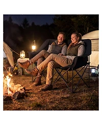 Mecale Double Camping Chair for Two with Cup Holders and Glass Racks