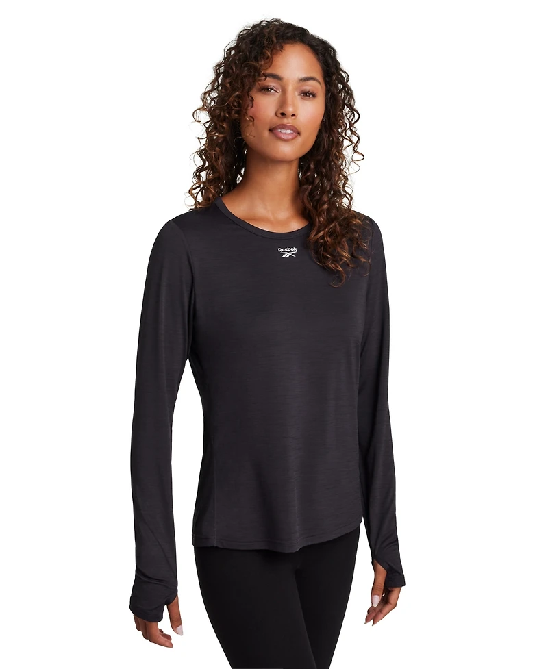 Reebok Women's Marled Performance Long-Sleeve Training Top