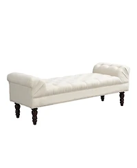 Streamdale Furniture Button-Tufted Upholstered End of Bed Bench with Rolled Arms