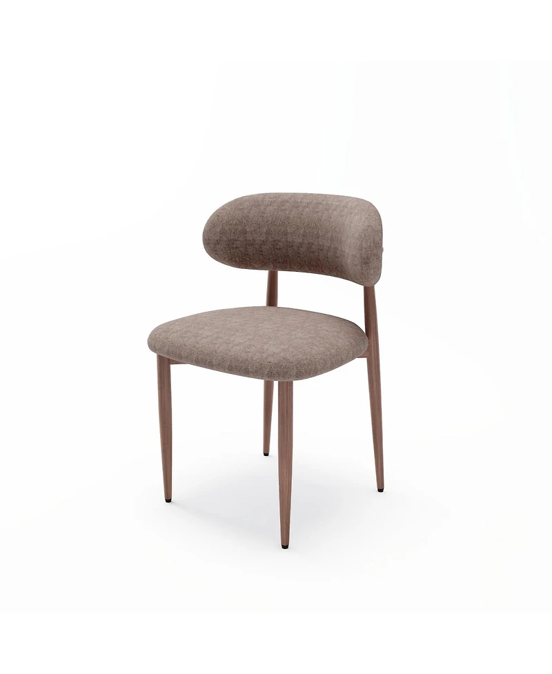 Streamdale Furniture Set of Modern Farmhouse Fabric Upholstered Dining Chairs with Metal Legs