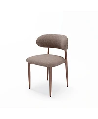 Streamdale Furniture Set of Modern Farmhouse Fabric Upholstered Dining Chairs with Metal Legs