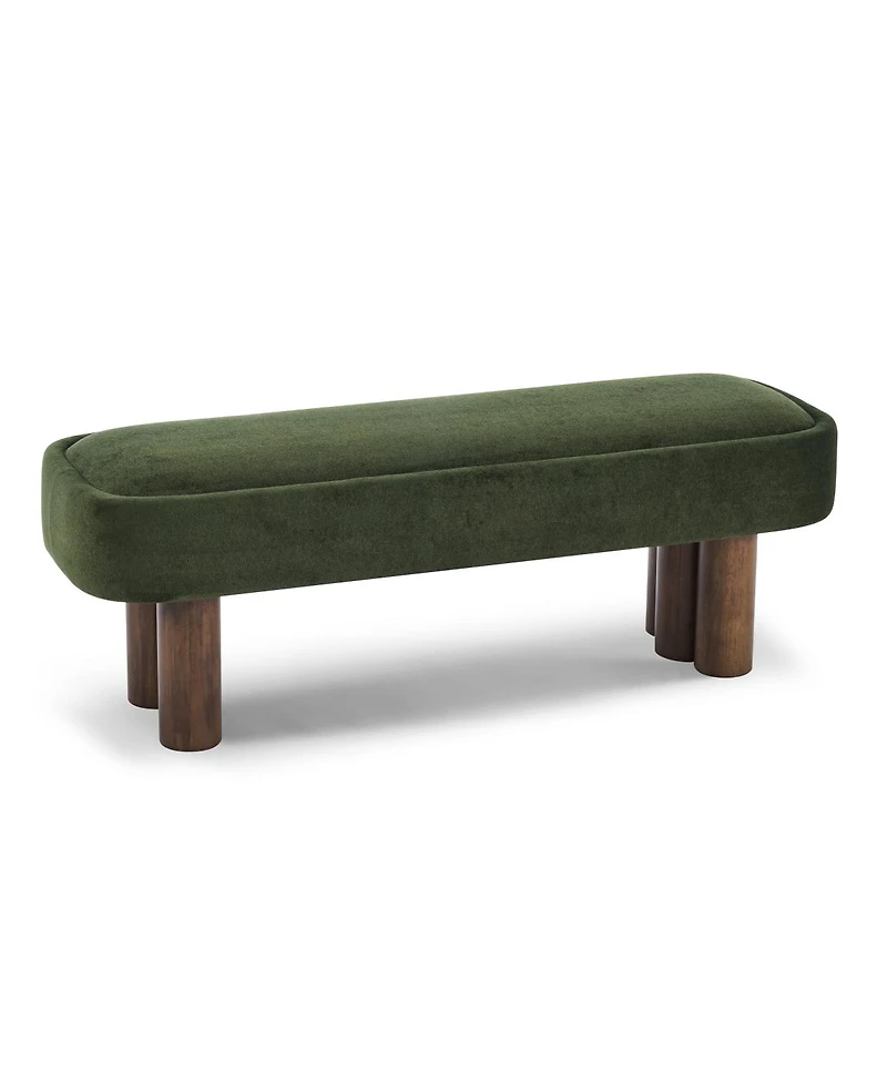 Streamdale Furniture Fabric Dining Bench with Walnut Legs 51.57''