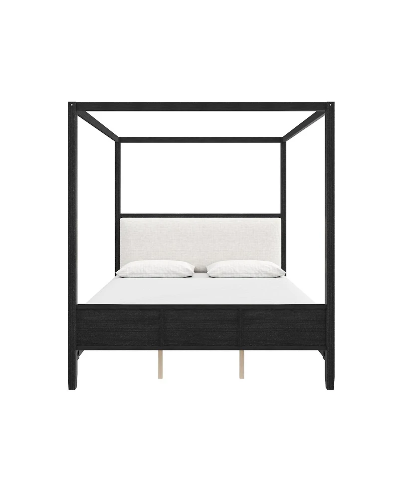 Streamdale Furniture Wooden Canopy Platform Bed with Upholstered Headboard