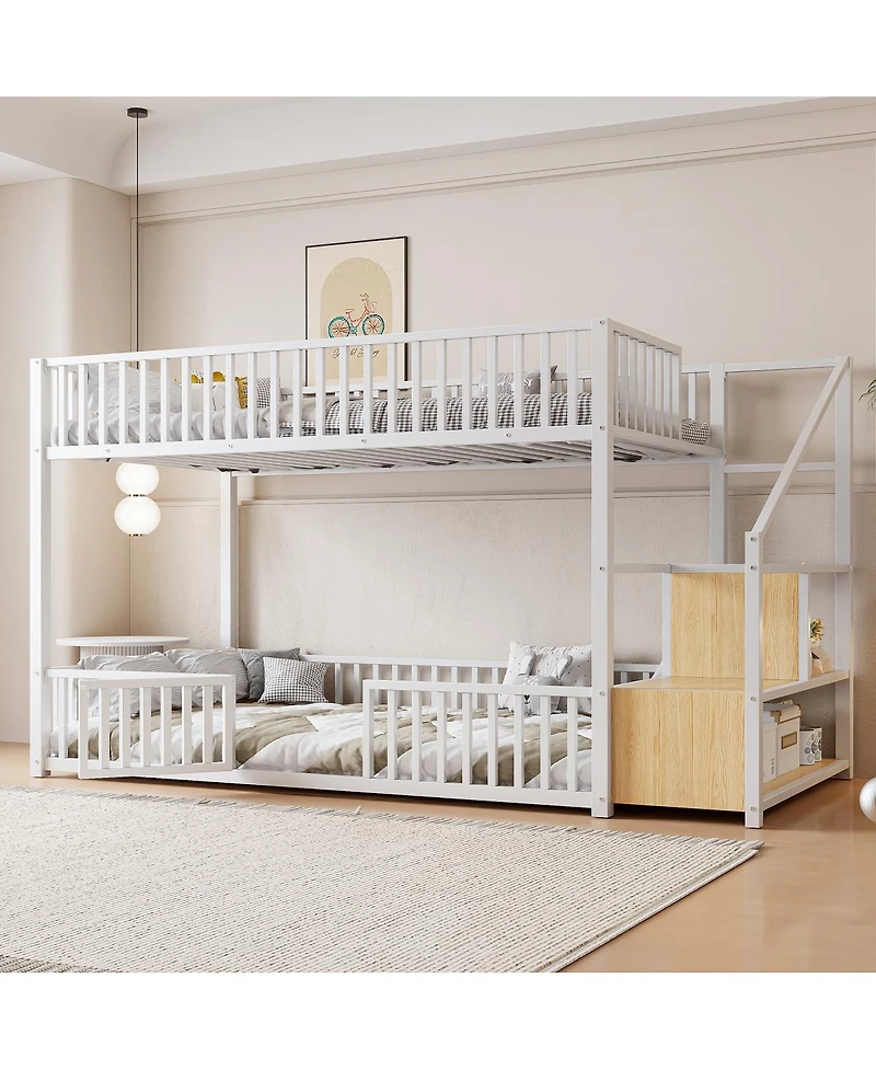 Streamdale Furniture Twin size bunk bed with storage ladder