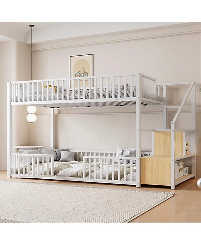 Streamdale Furniture Twin size bunk bed with storage ladder