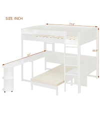 Streamdale Furniture Full Size Daybed with Trundle Three Storage Drawers and Solid Wood Frame