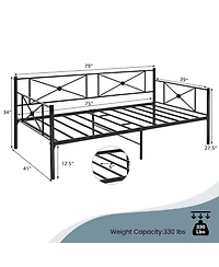 Gouun Metal Daybed Frame Twin Size with Slats